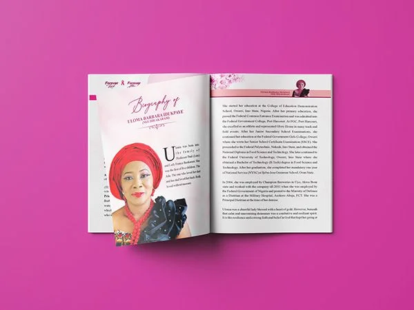 custom square funeral brochure print Design 4